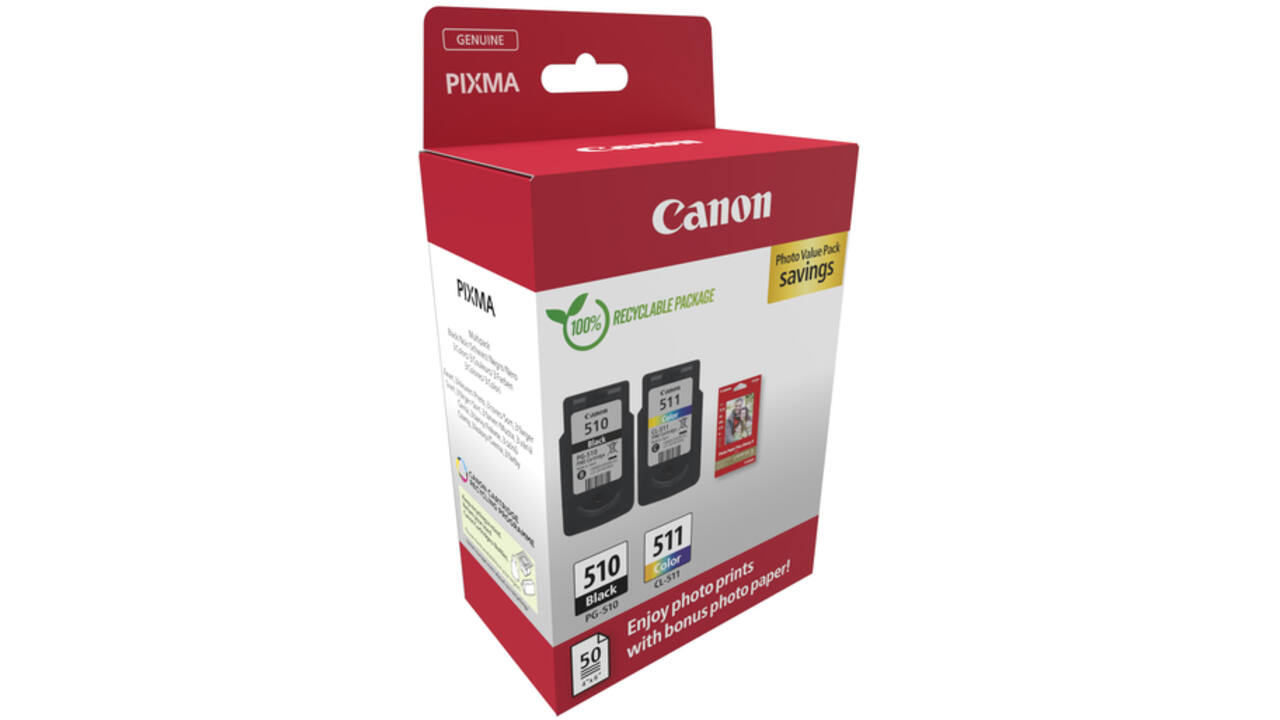 Inktcartridge Canon PG-510 + CL-511 zwart + kleur