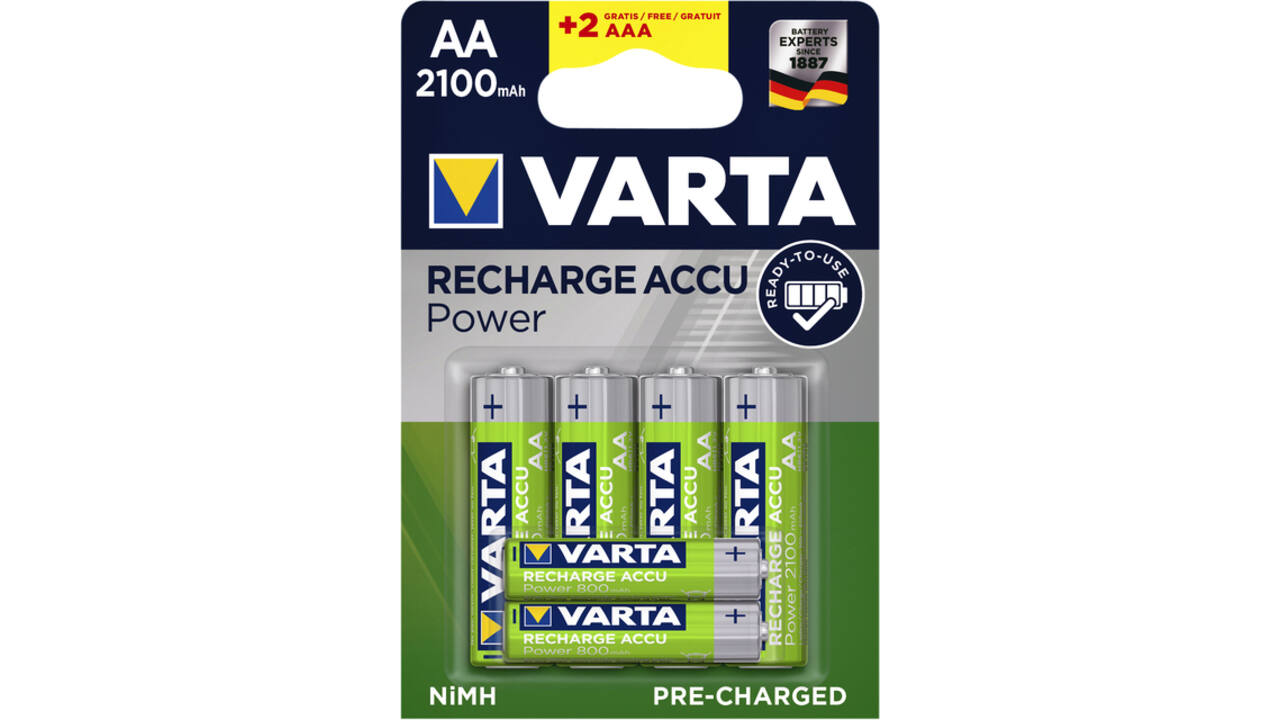Batterij oplaadbaar Varta ready2use 4xAA 2100mAh