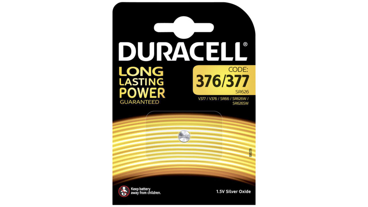 Batterij Duracell knoopcel 1x377 zilver oxide Ø6,8mm 1,5V-18mA