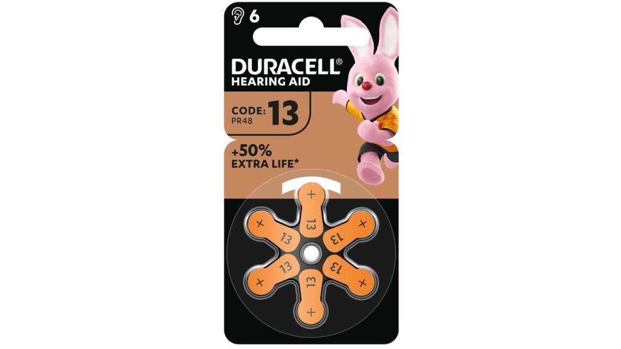 Batterij Duracell Hearing DA13 Ø7,9mm 310mAh 6 stuks
