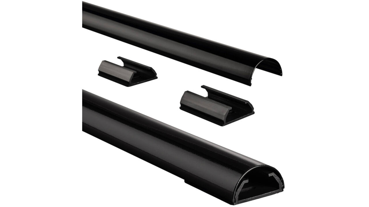 Kabelkanaal Hama halfrond 110/3,3/1,8 cm aluminium zwart