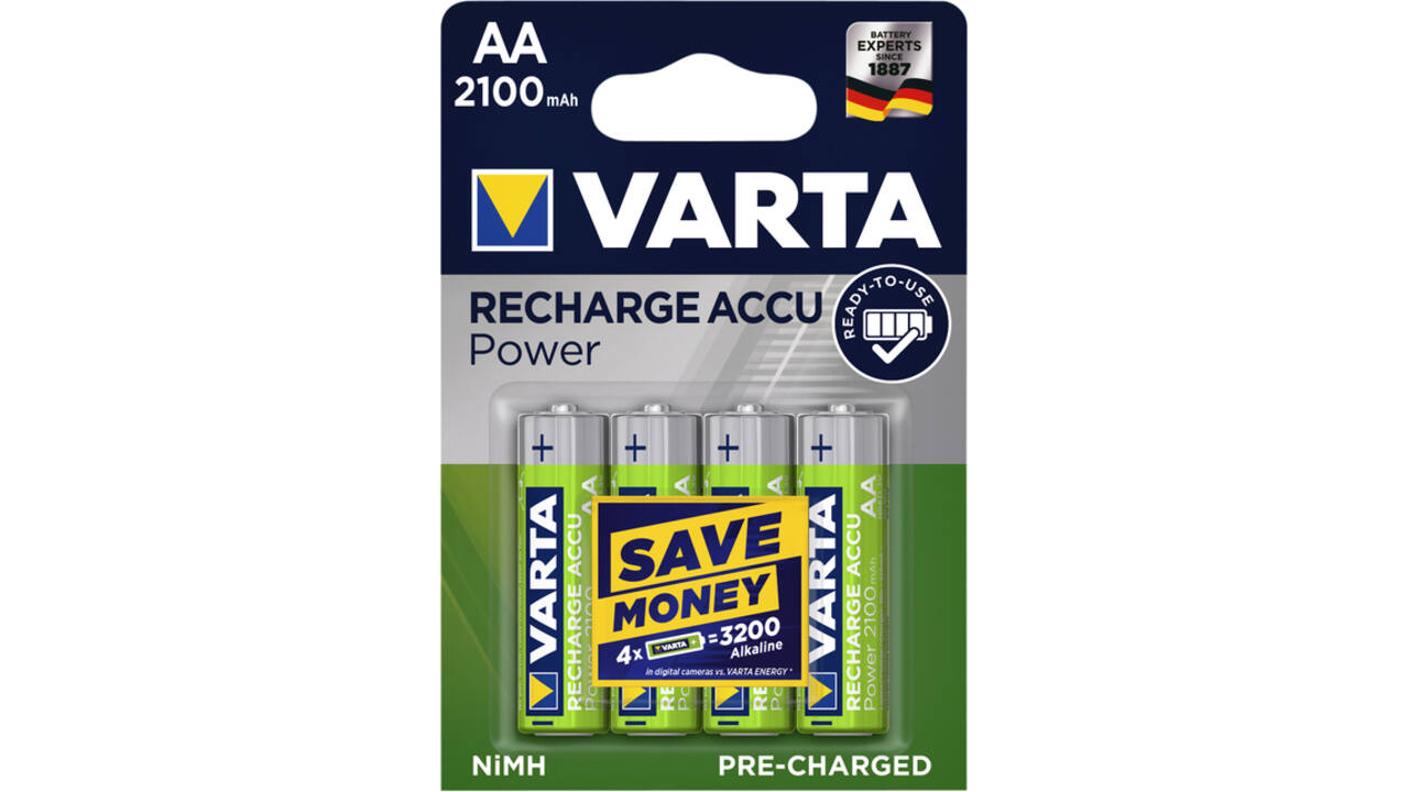 Batterij oplaadbaar Varta 4xAA 2100mAh ready2use