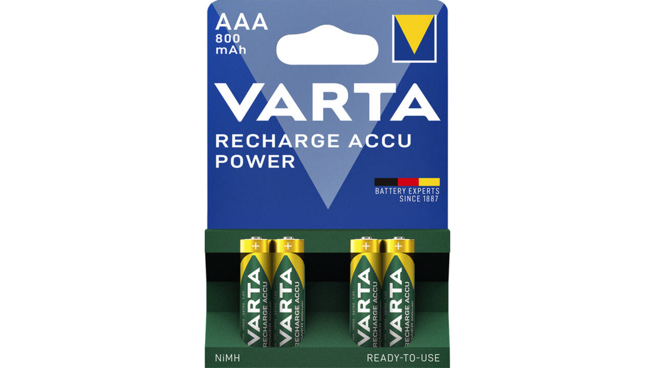 Batterij oplaadbaar Varta 4xAAA 800mAh ready2use