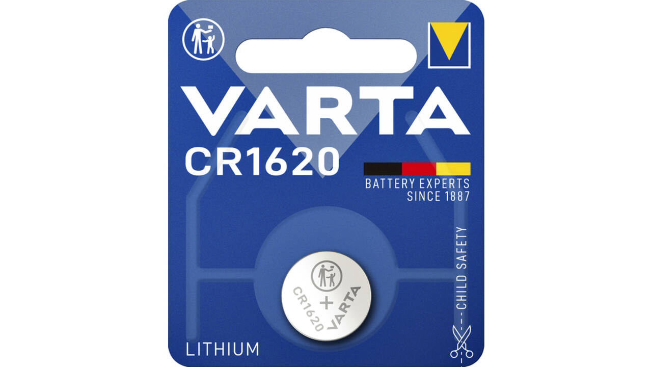 Batterij Varta knoopcel CR1620 lithium blister à 1stuk