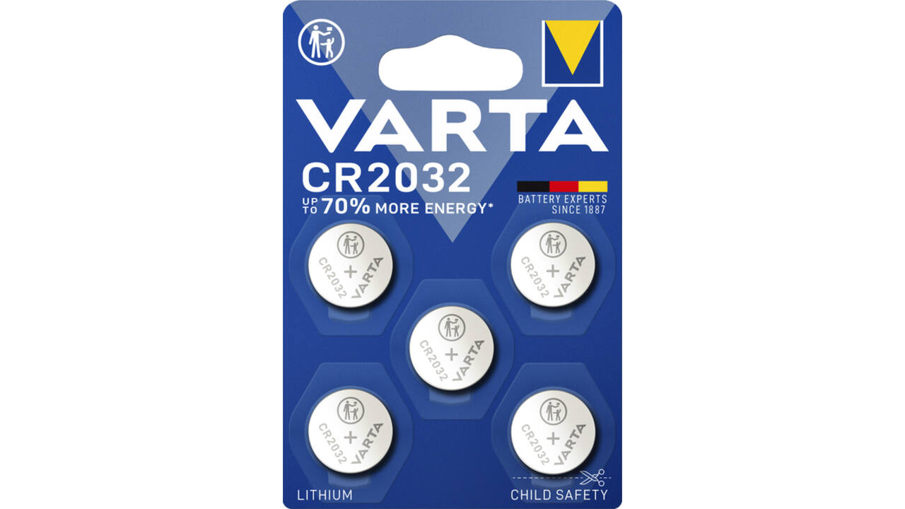 Batterij Varta knoopcel CR2032 lithium blister à 5stuk