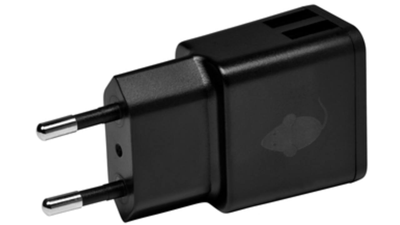 Oplader Green Mouse USB-A 2X 2.4A zwart