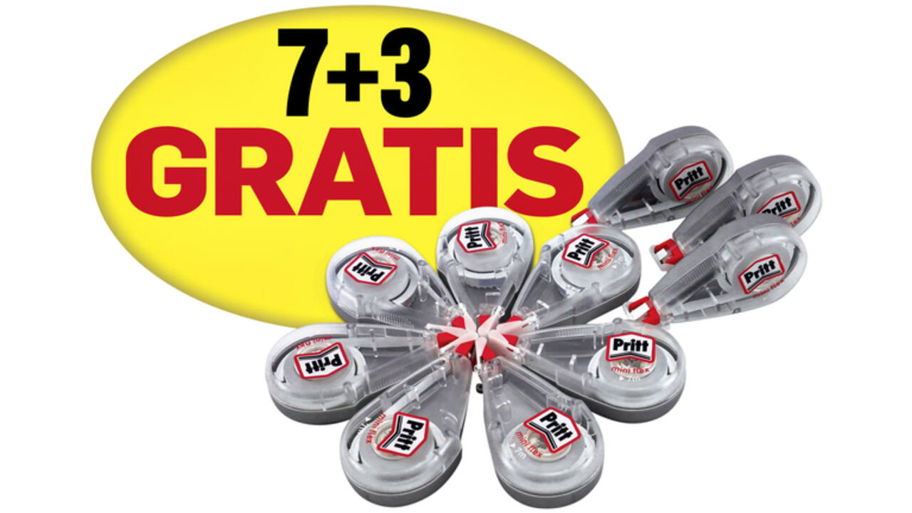 Correctieroller Pritt mini flex 4.2mmx7m valuepack à 7+3 gratis