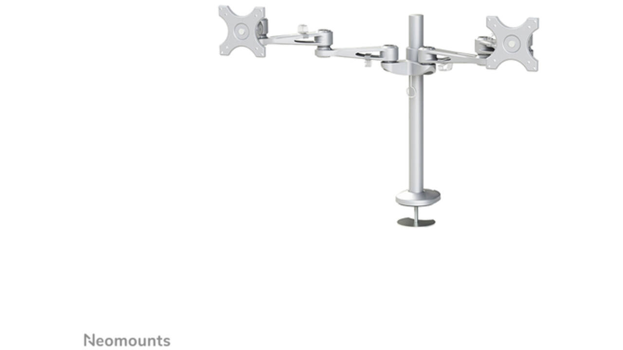 Monitorarm Neomounts D935DG 2x10-27" doorvoer zilvergrijs