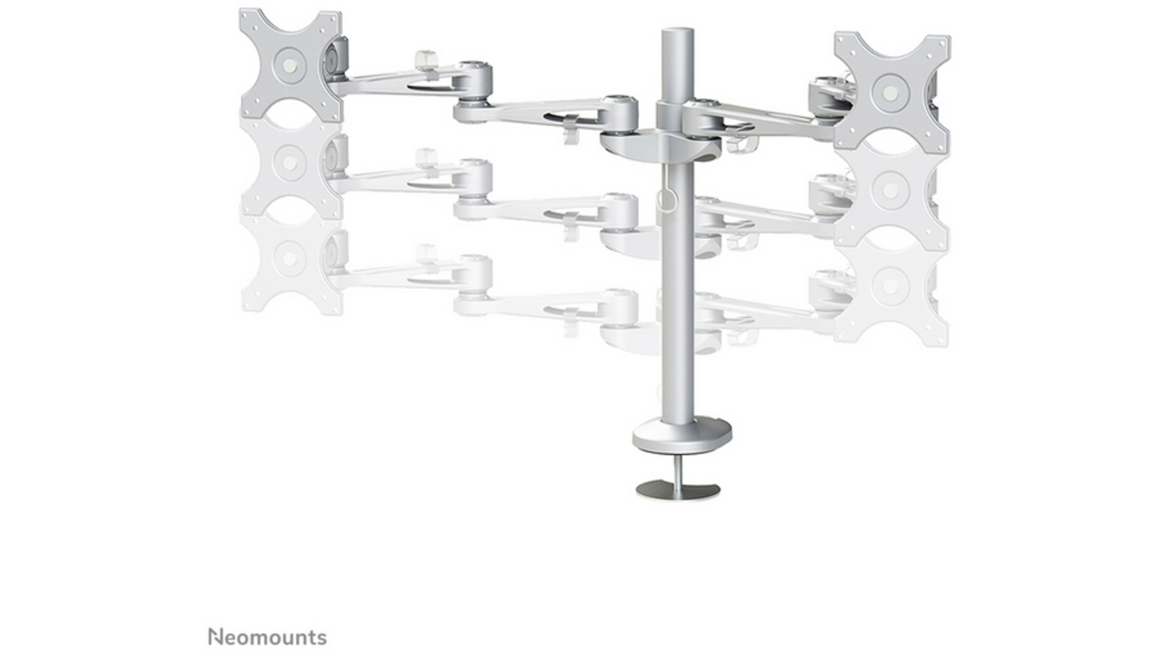 Monitorarm Neomounts D935DG 2x10-27" doorvoer zilvergrijs