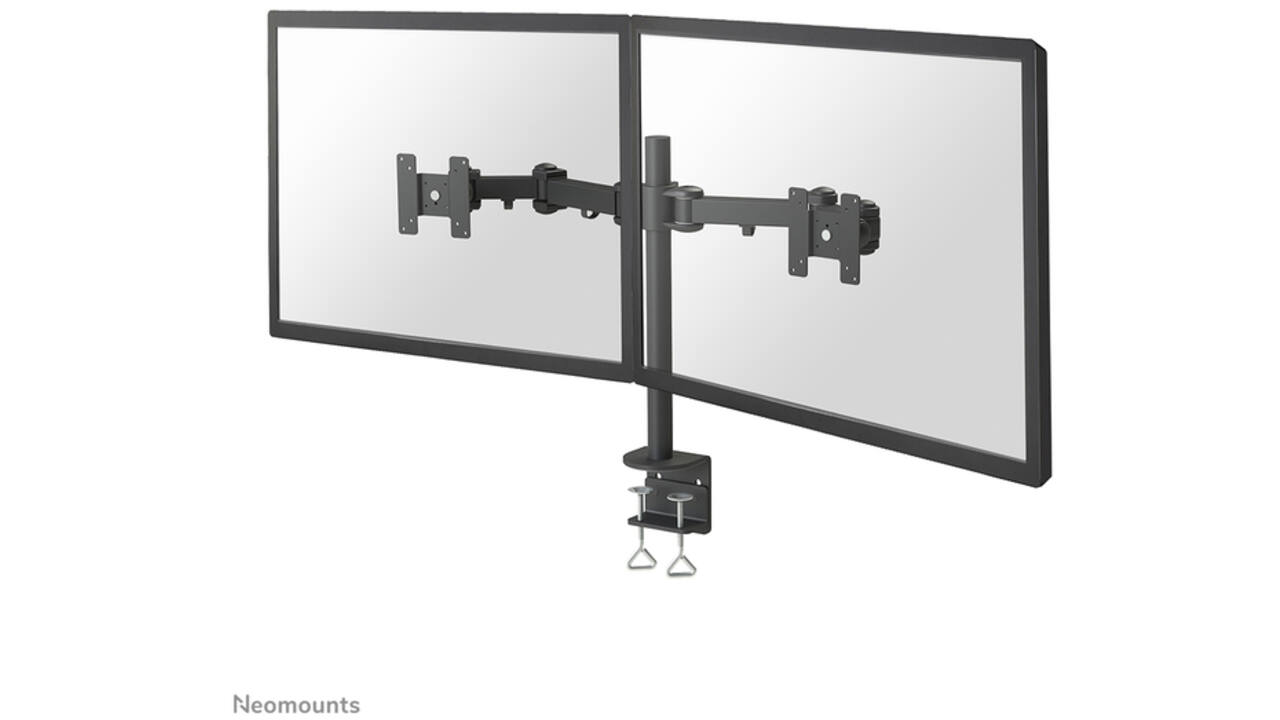 Monitorarm Neomounts D960D 2x10-27" met klem zwart