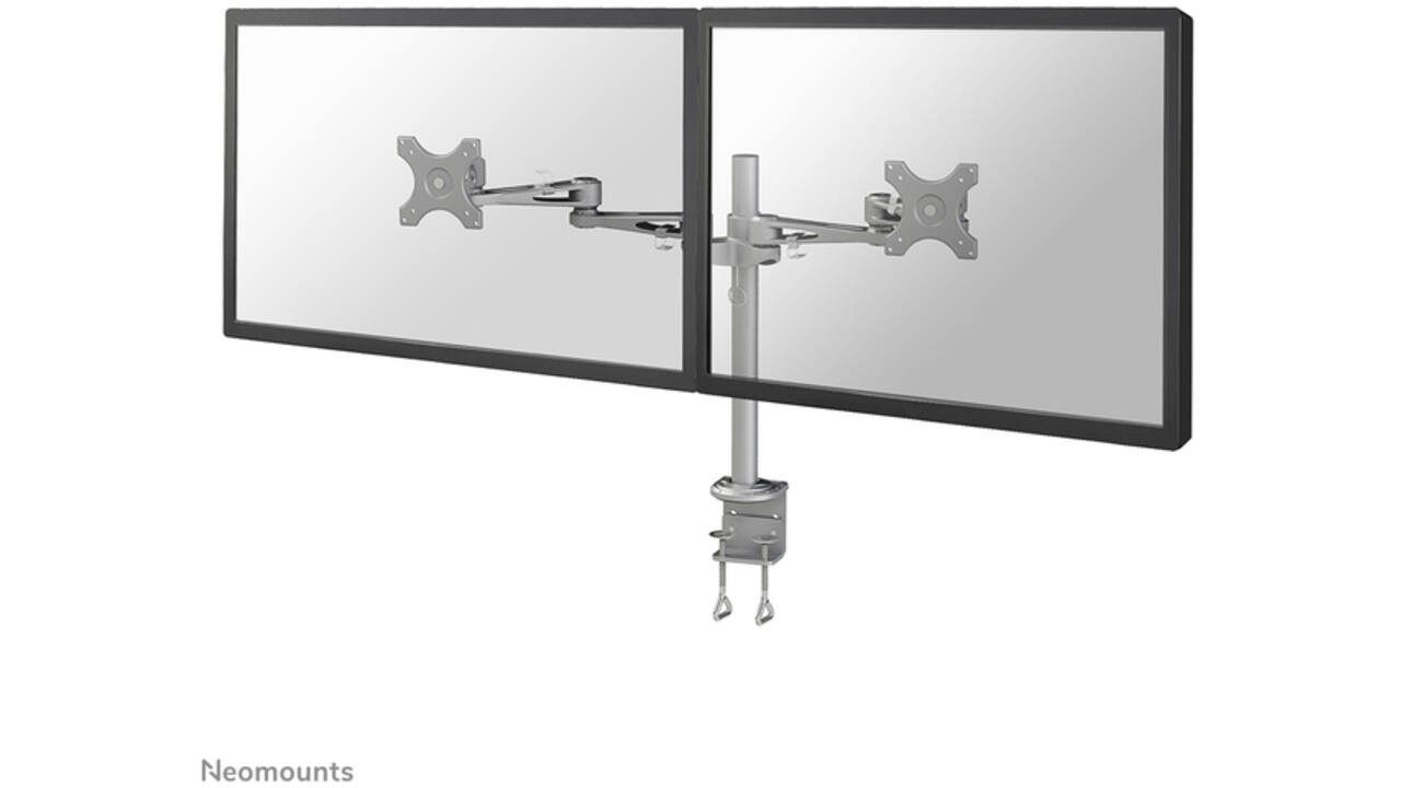 Monitorarm Neomounts D935D 2x10-27" met klem zilvergrijs