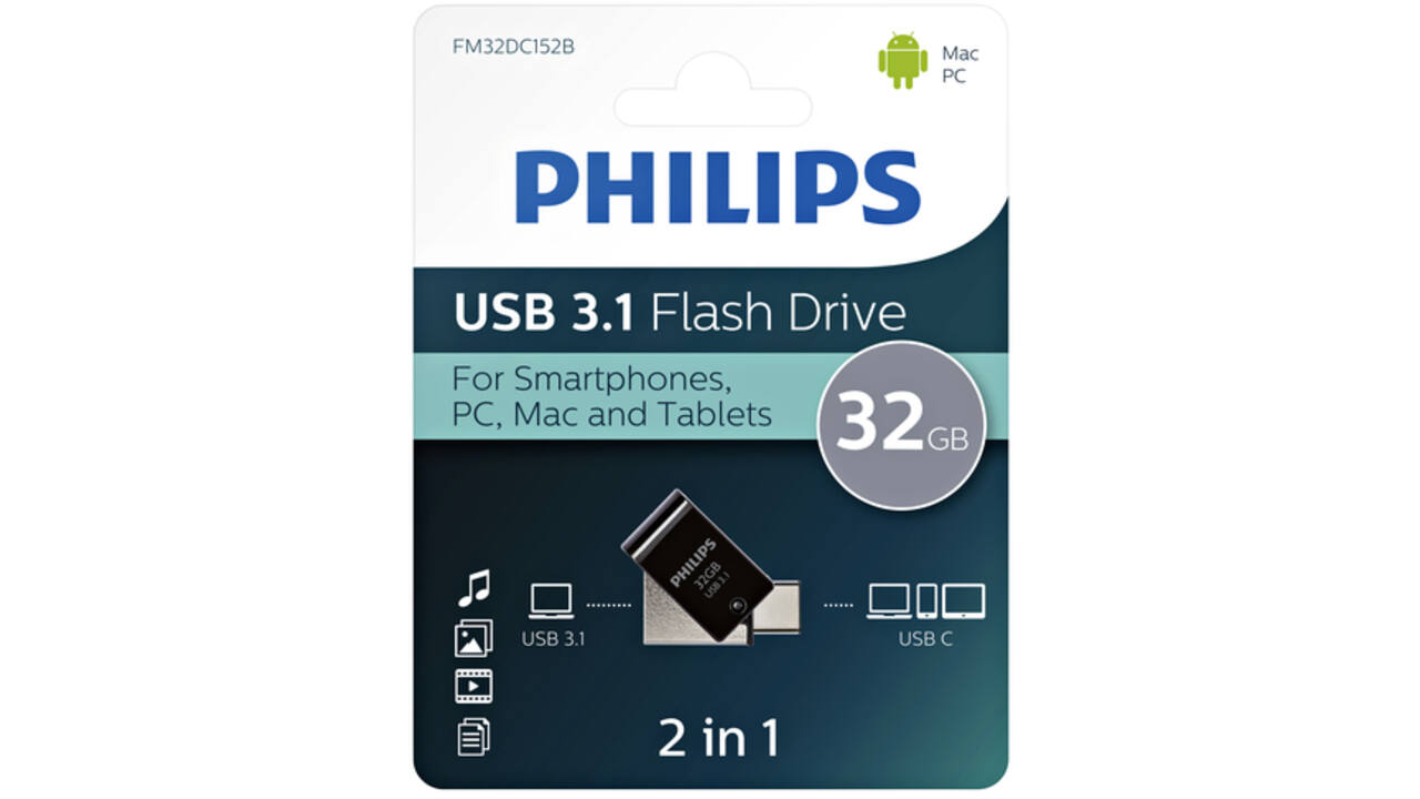 USB-stick 3.1 Philips USB-C 2-in-1 Midnight Black 32GB