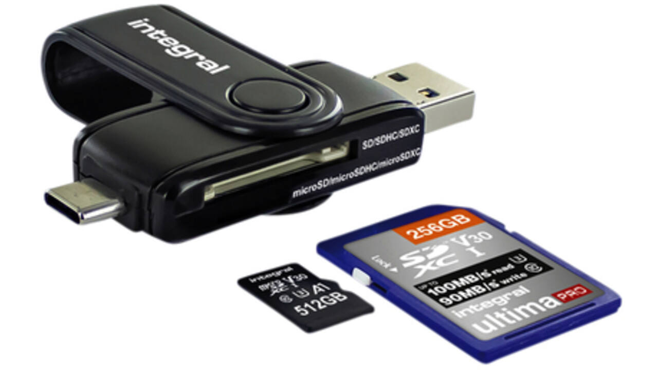 Kaartlezer Integral SD + Micro SD naar 3.1 USB-C USB-A