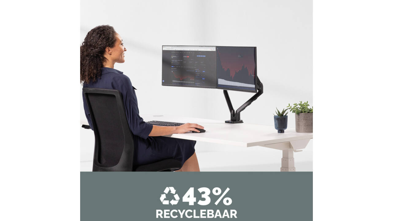 Monitorarm Fellowes Platinum Series dubbel horizontaal
