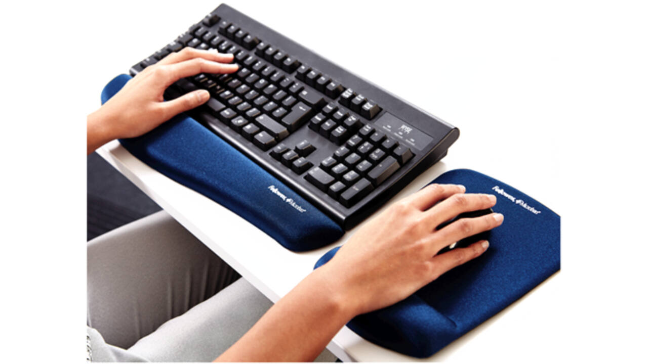 Polssteun Fellowes Plush Touch blauw