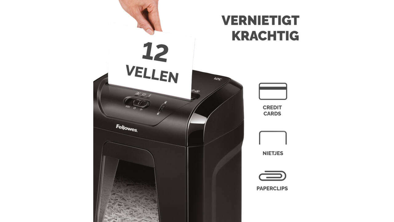 Papiervernietiger Fellowes Powershred 12C snippers 4x40mm