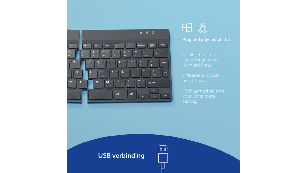 Toetsenbord R-Go Ergonomisch Split Break QWERTY