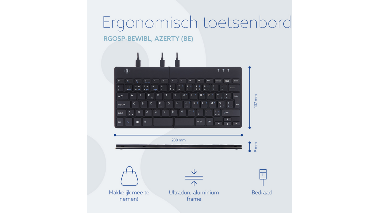 Toetsenbord R-Go Ergonomisch Split Break AZERTY