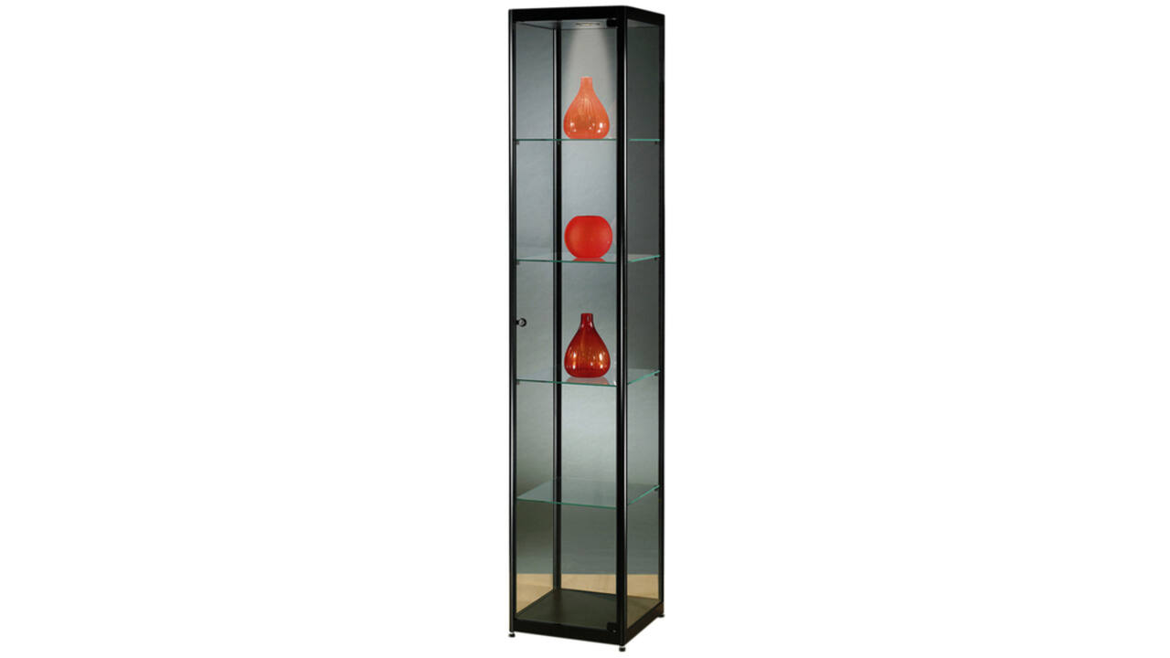 Vitrinekast SDB mpc-400 led zwart 400x400x2000mm