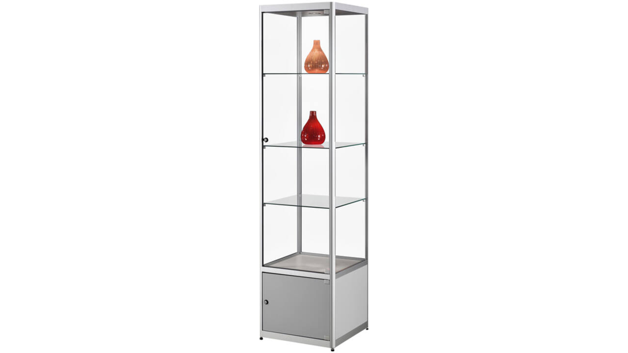 Vitrinekast SDB mpc-o- led zilver 500x500x2000mm
