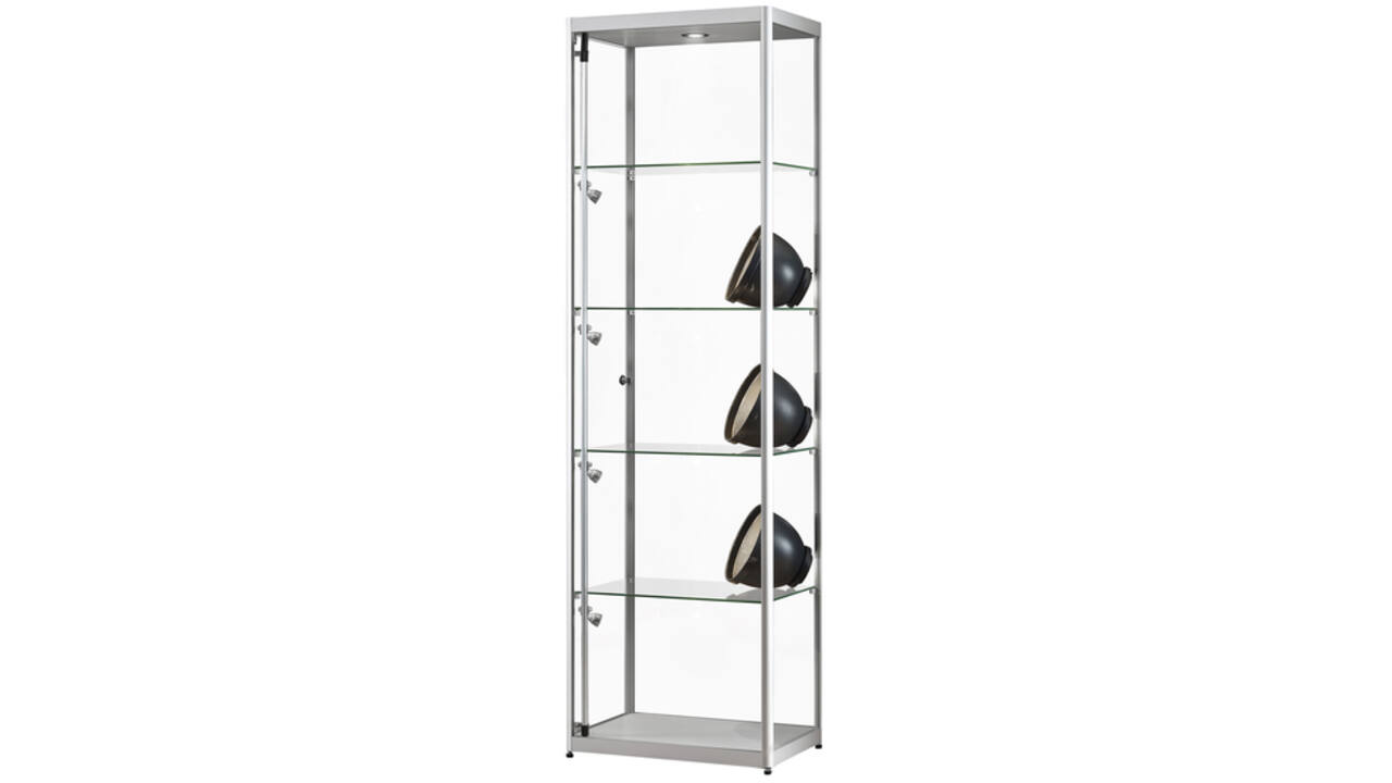 Vitrine SDB 115-600 zilver led mag 600x400x2000mm