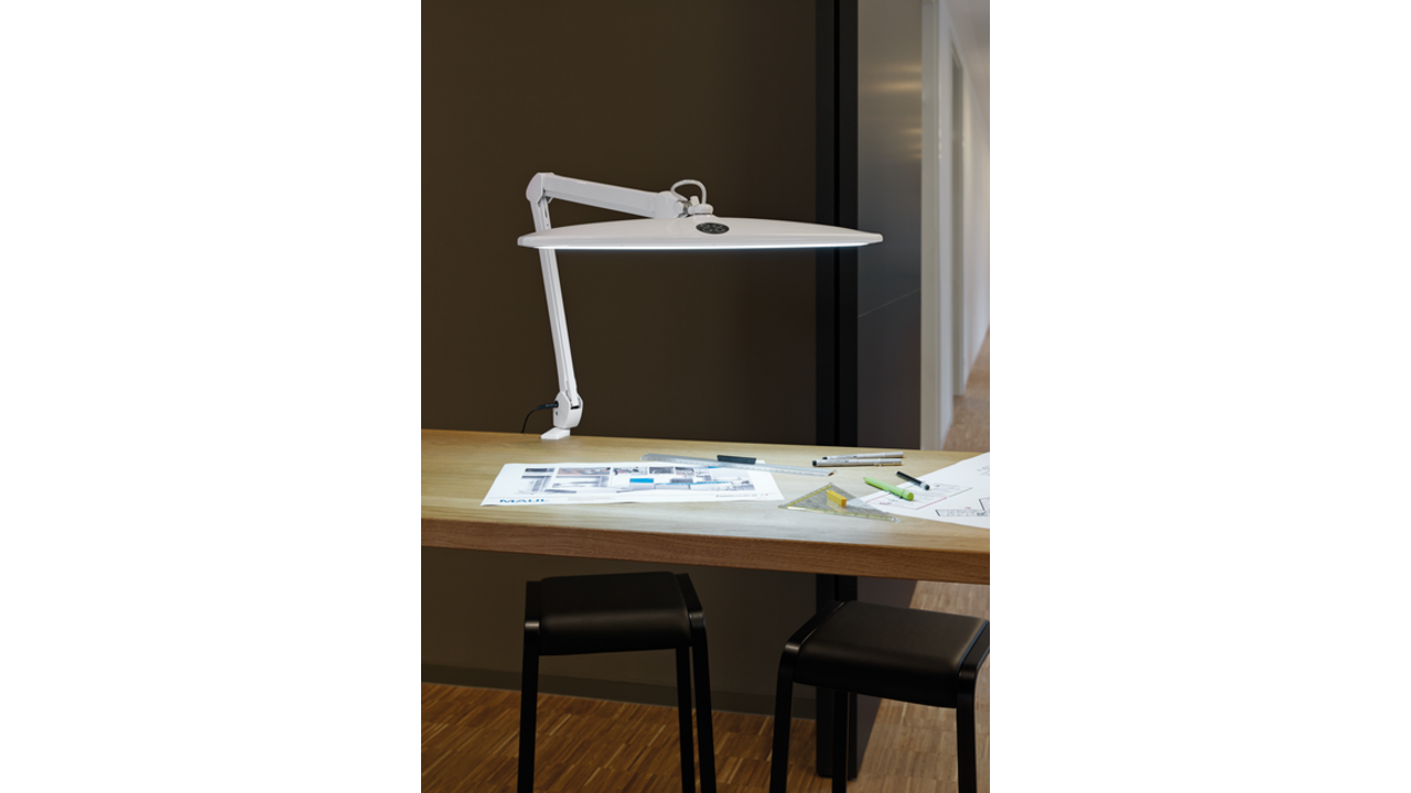 Werkpleklamp MAUL Work LED tafelklem dimbaar wit