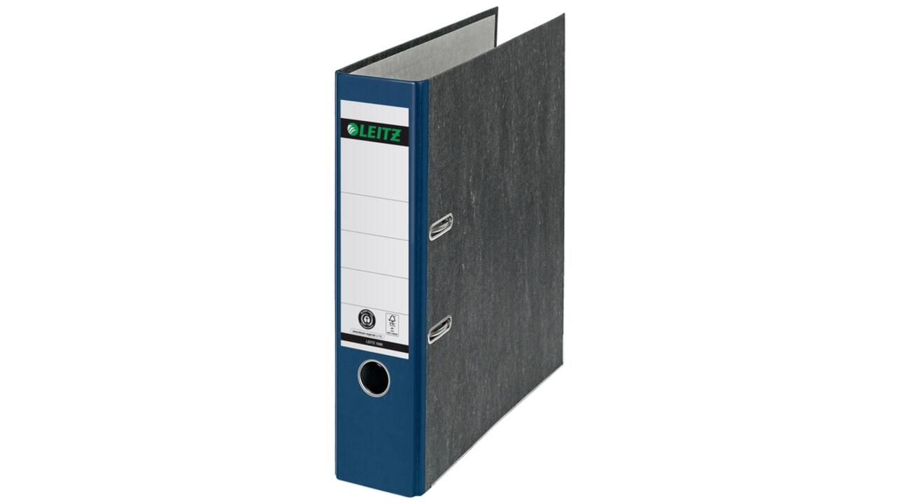 Ordner Leitz 1080 180° 80mm karton A4 blauw