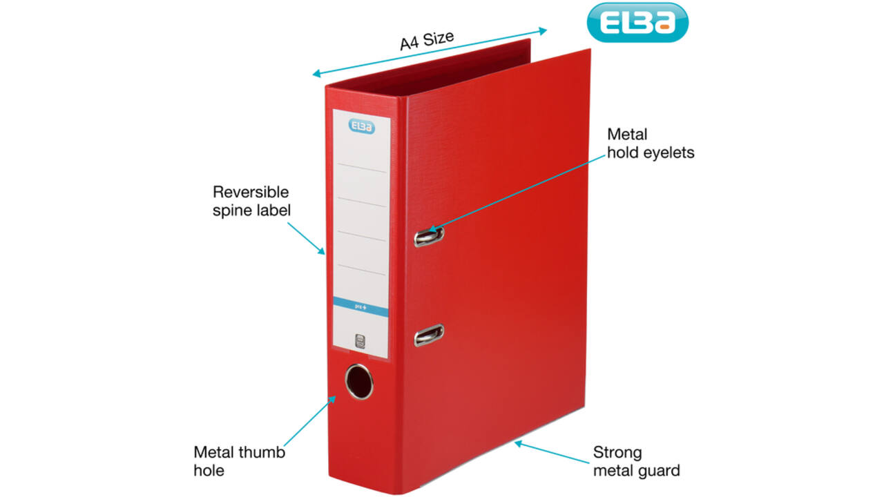 Ordner Elba Smart Pro+ A4 80mm PP rood