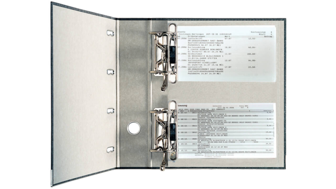 Ordner Leitz 1092 giro-bank met dubbele mechaniek 75mm karton A4 zwart