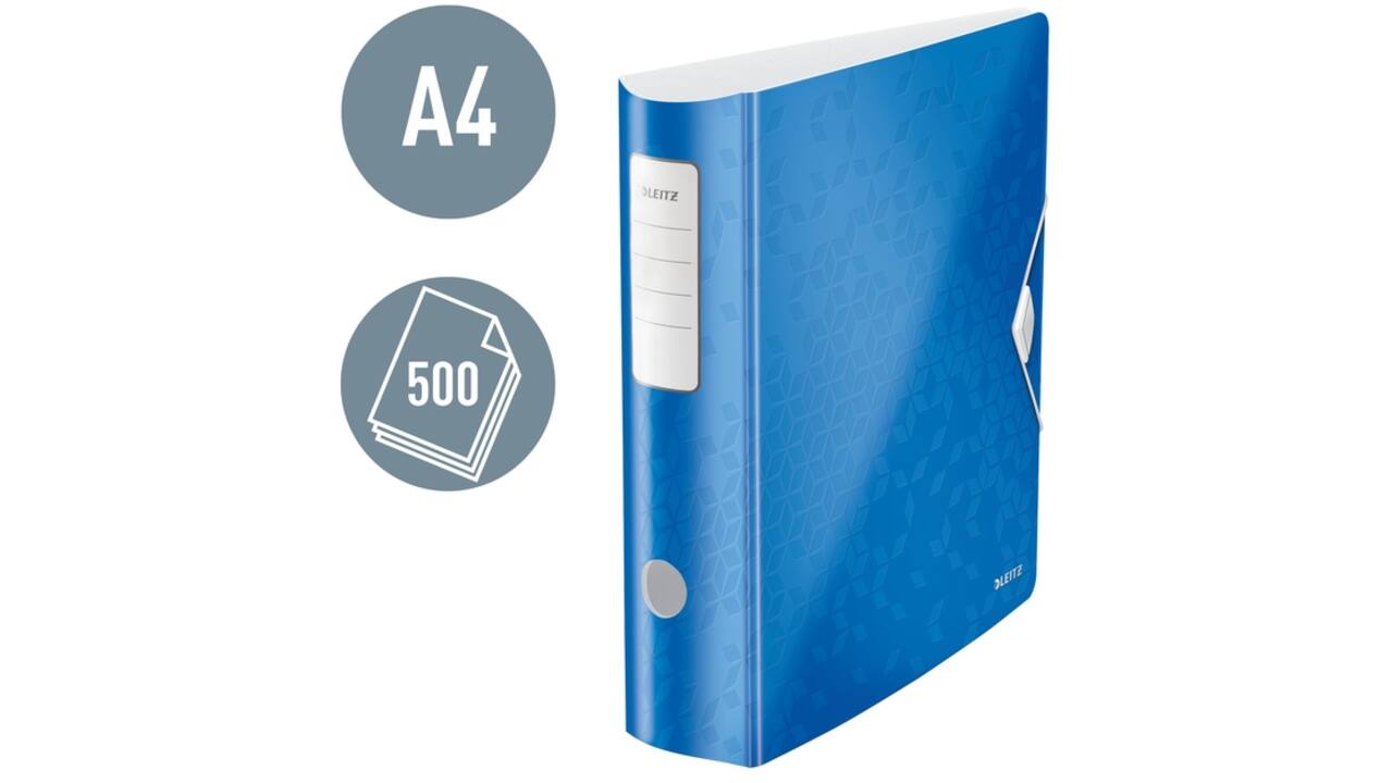 Ordner Leitz WOW active 180° 80mm PP A4 blauw