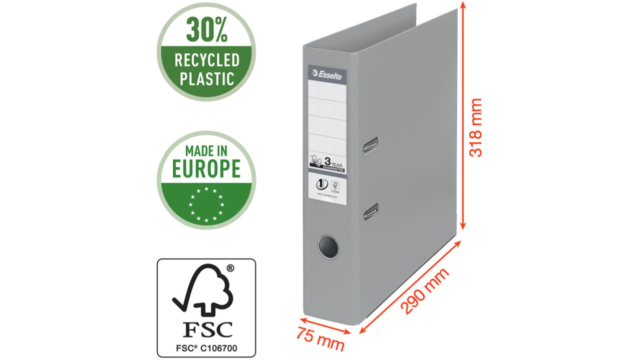 Ordner Esselte Vivida No.1 75mm PP A4 groen