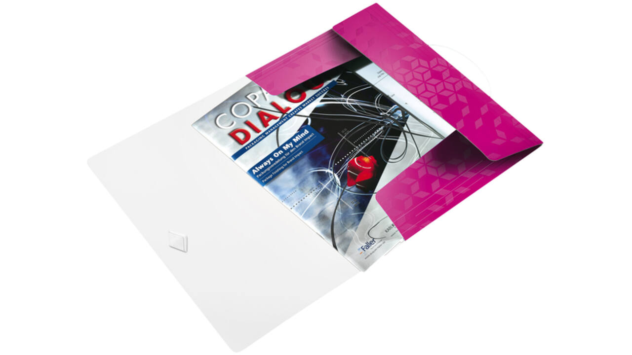 Elastomap Leitz WOW A4 3 kleppen PP roze