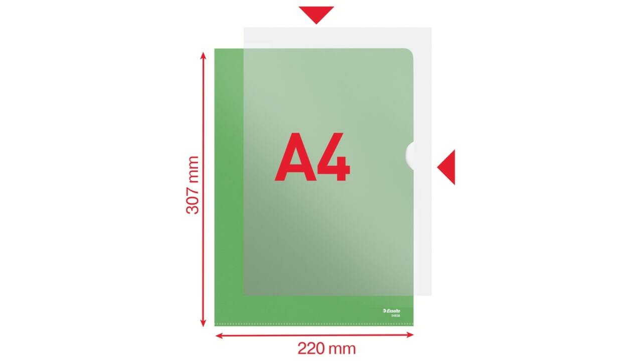 Insteekmap L-model Esselte standaard A4 0.11mm PP groen 100 stuks
