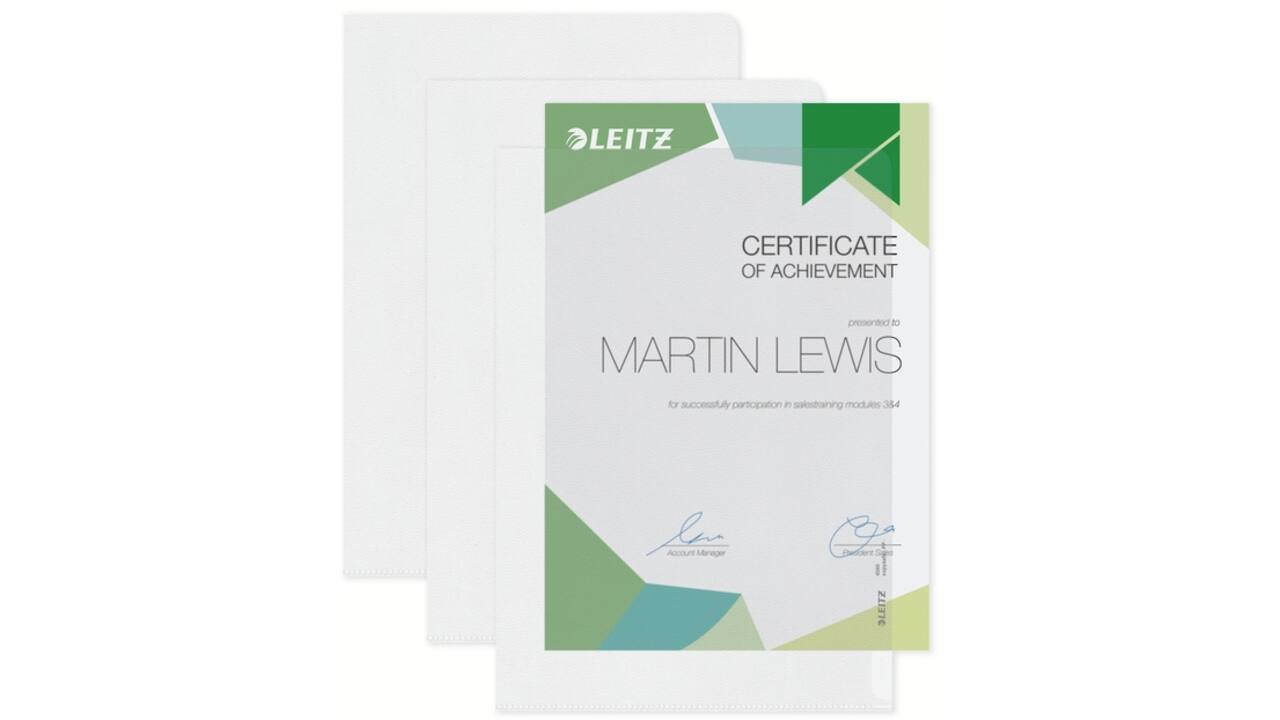 Insteekmap L-model Leitz Premium copy safe 0.17mm PP A4 transparant 100 stuks