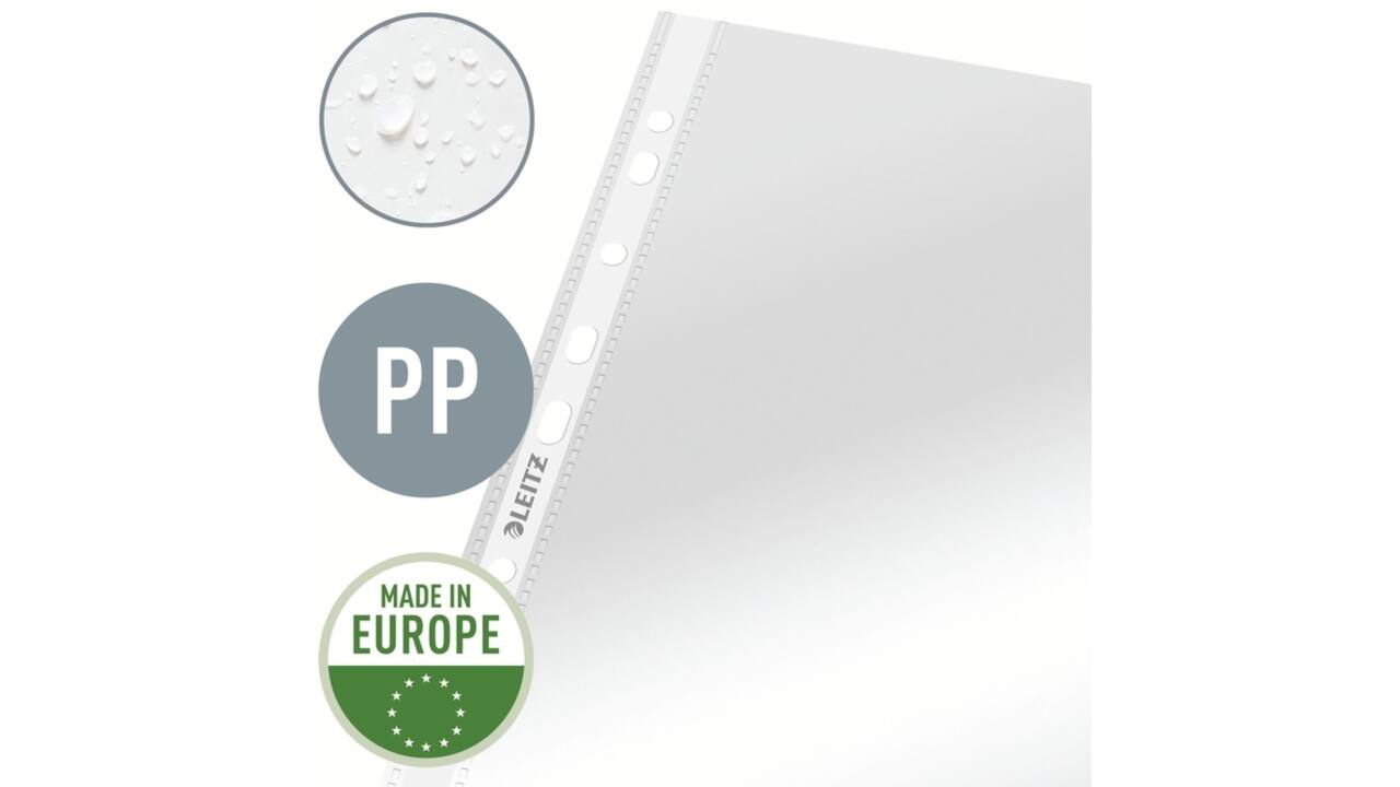 Showtas Leitz Premium standaard copy safe 0.08mm PP A4 transparant 100 stuks