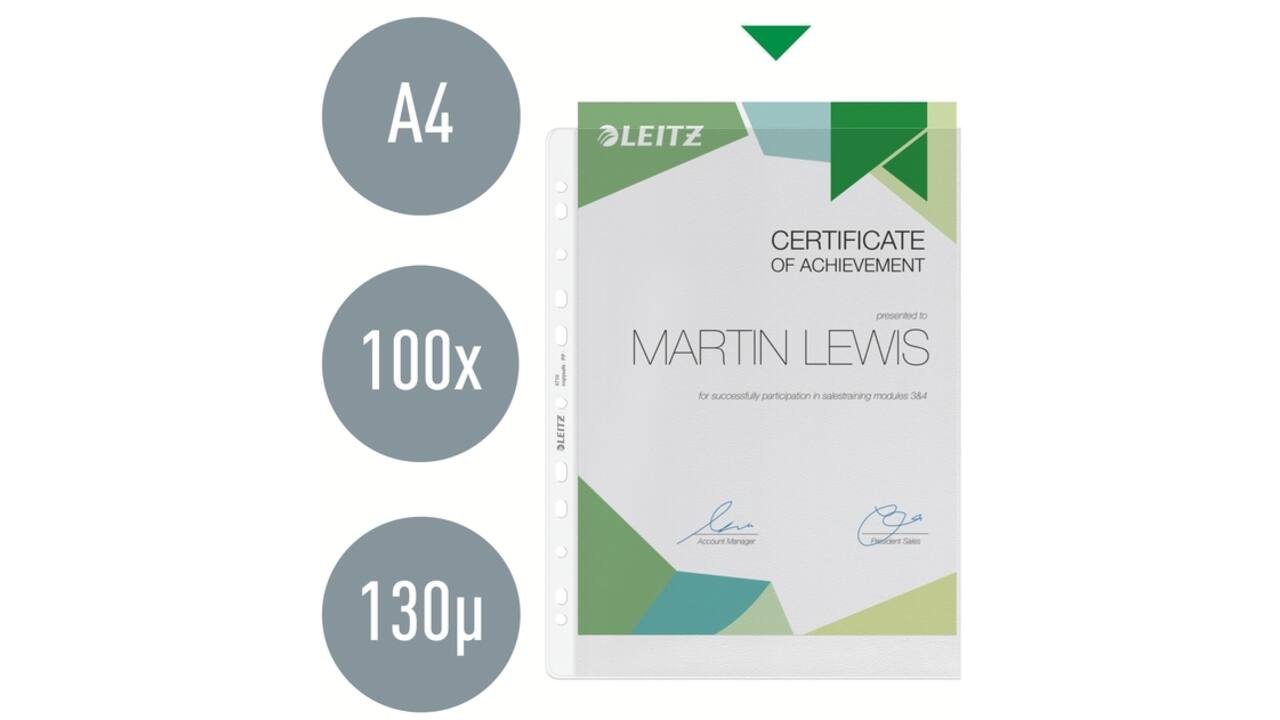 Showtas Leitz Premium copy safe 0.13mm PP A4 100 stuks
