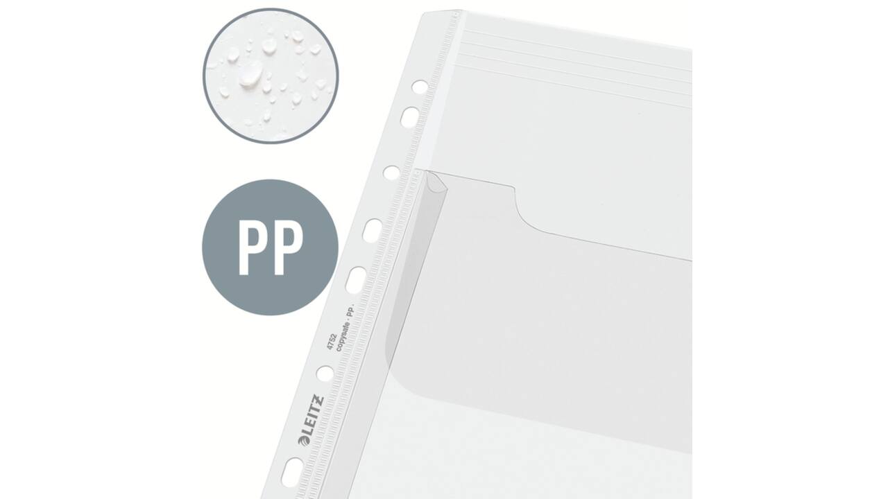 Harmonica showtas Leitz Premium met bovenklep copy safe PP A4 glashelder 5 stuks