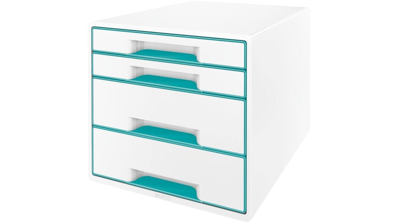 Ladenblok Leitz WOW 4 laden wit/ijsblauw
