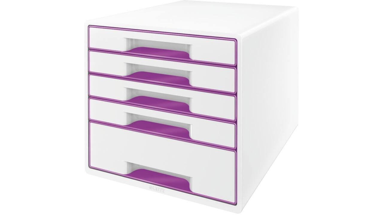 Ladenblok Leitz WOW 5 laden wit/paars