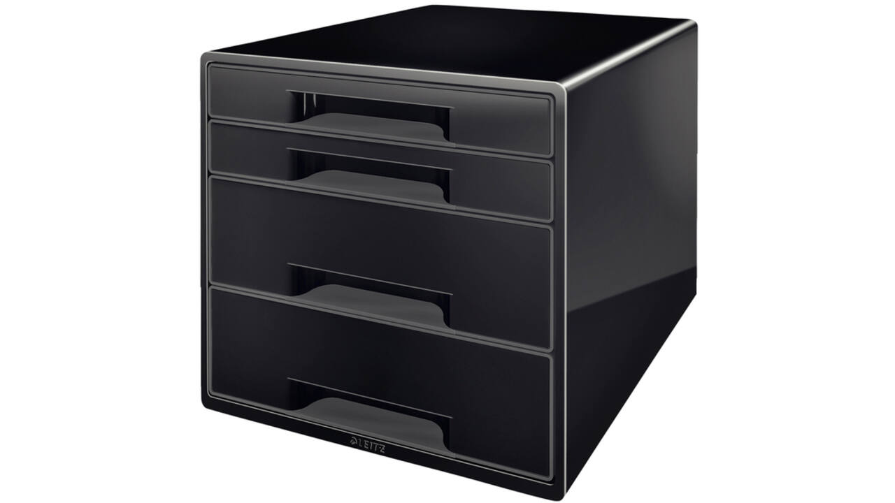 Ladenblok Leitz Wow Cube A4 maxi 4 laden zwart