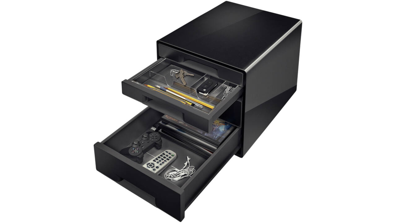 Ladenblok Leitz Wow Cube A4 maxi 4 laden zwart