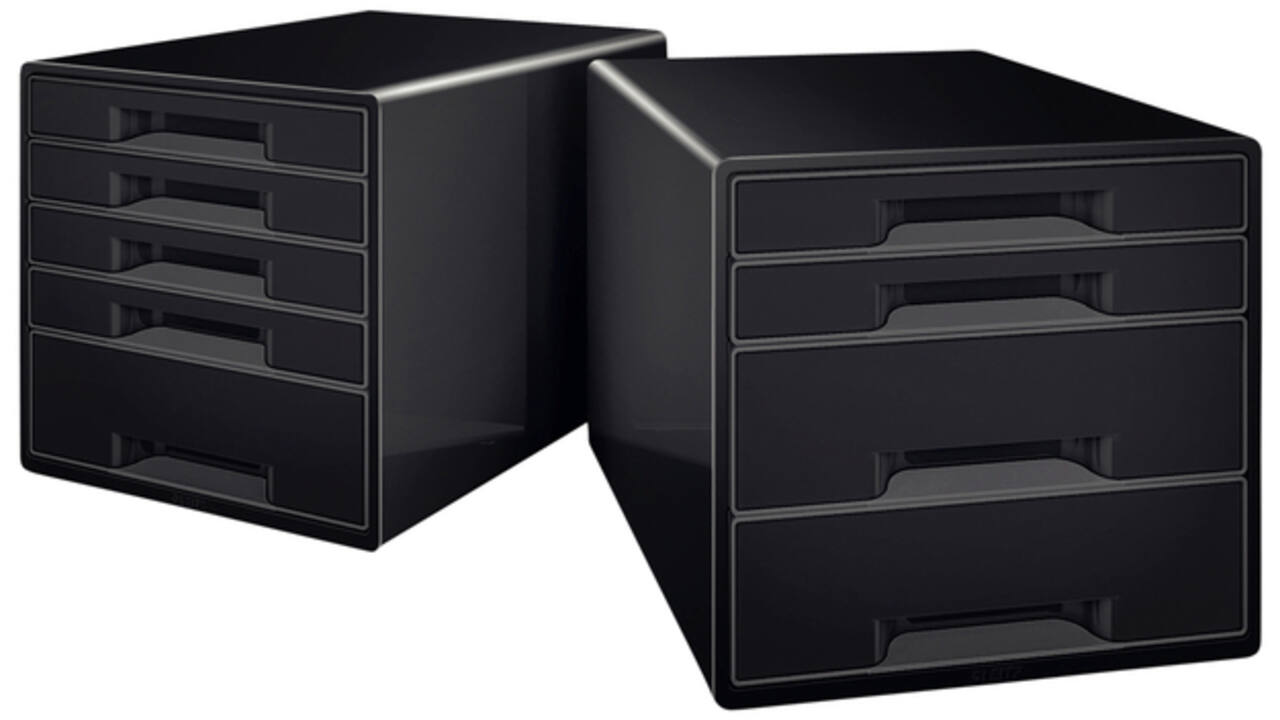 Ladenblok Leitz Wow Cube A4 maxi 4 laden zwart