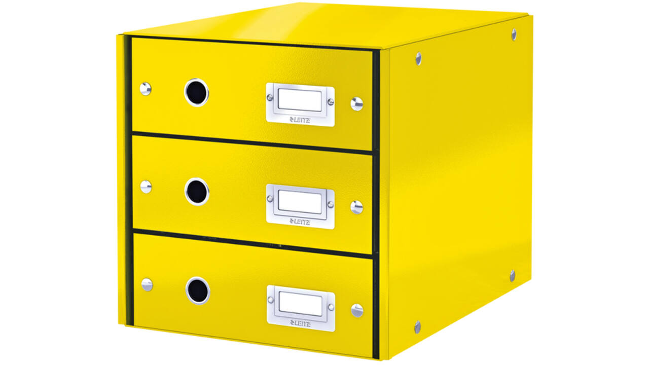 Ladenbox Leitz WOW Click & Store 3 laden geel