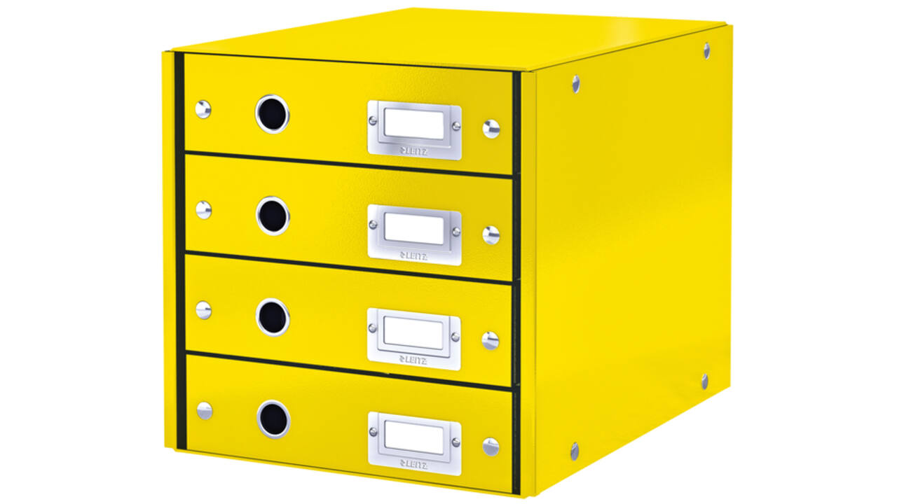 Ladenbox Leitz WOW Click & Store 4 laden geel