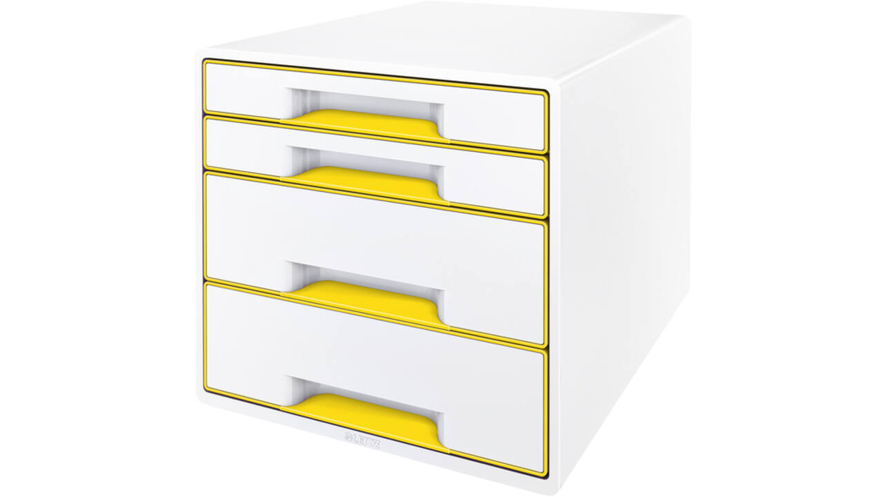 Ladenblok Leitz WOW Cube 4 laden wit/geel