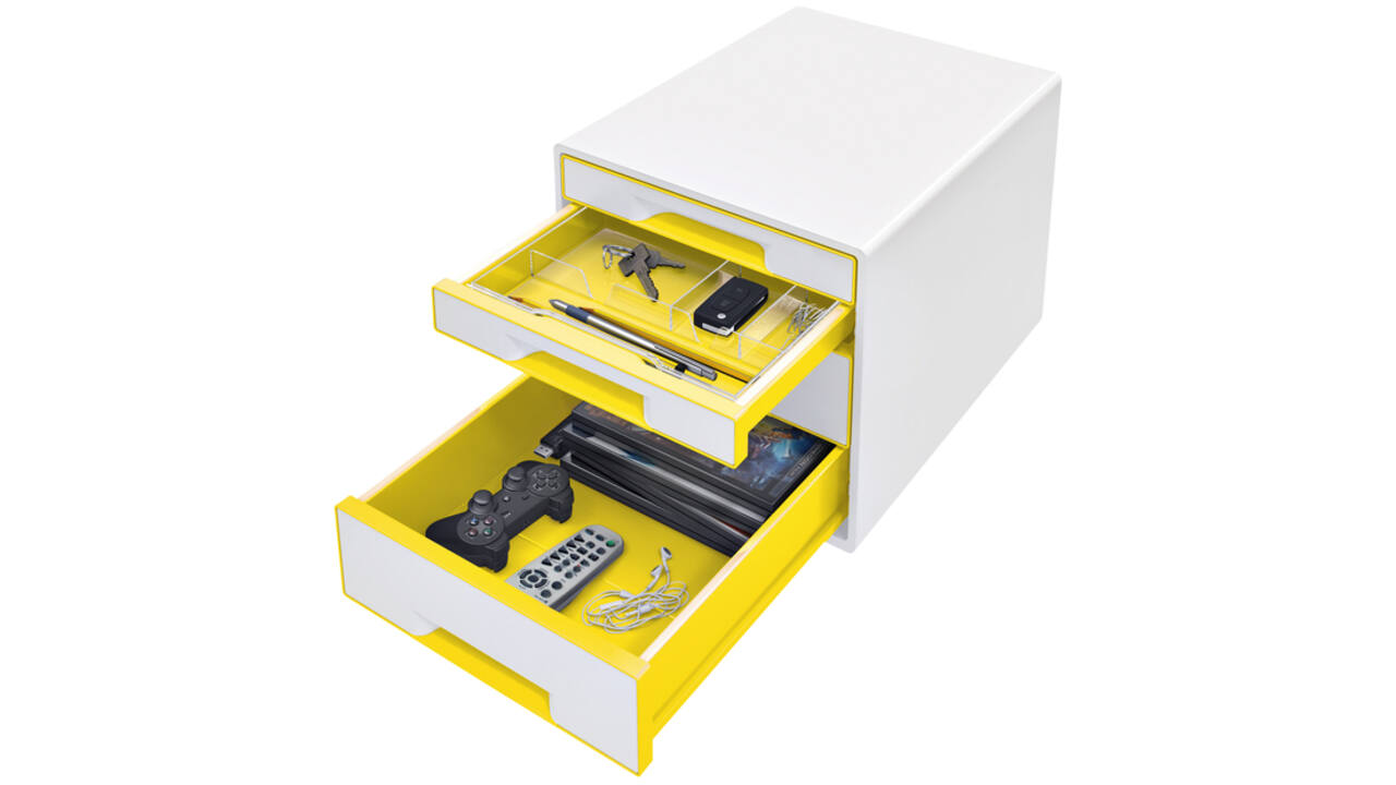 Ladenblok Leitz WOW Cube 4 laden wit/geel