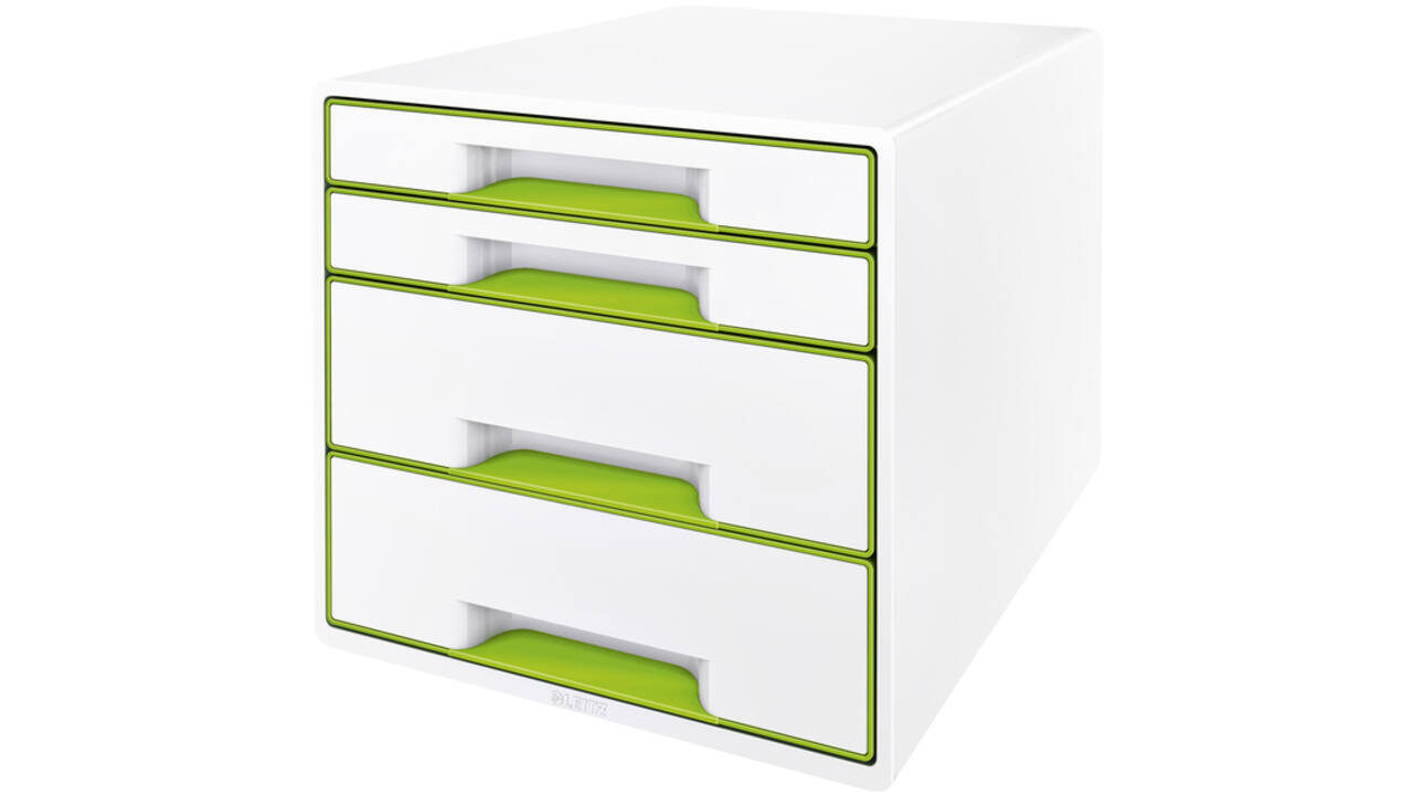 Ladenblok Leitz WOW Cube 4 laden wit/groen