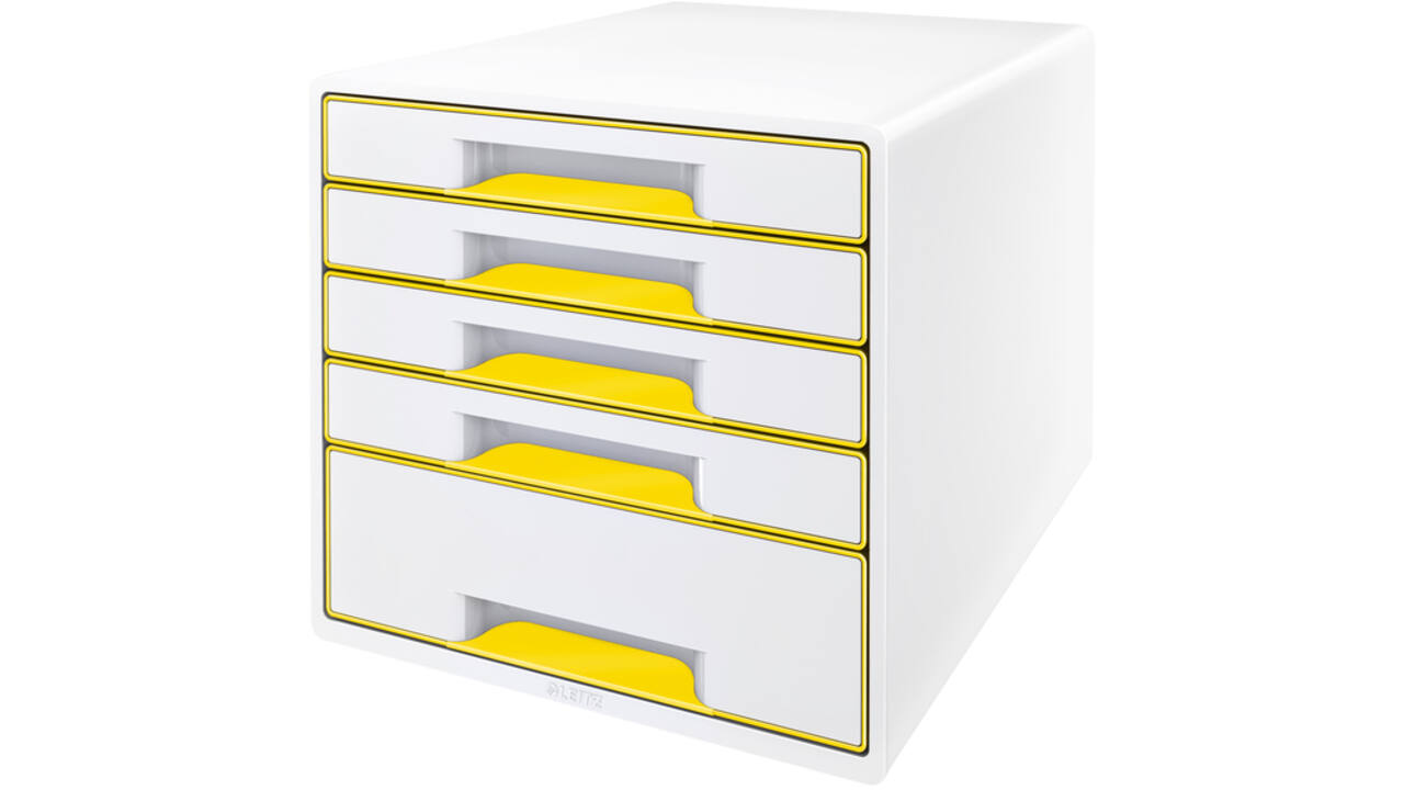 Ladenblok Leitz WOW Cube 5 laden wit/geel