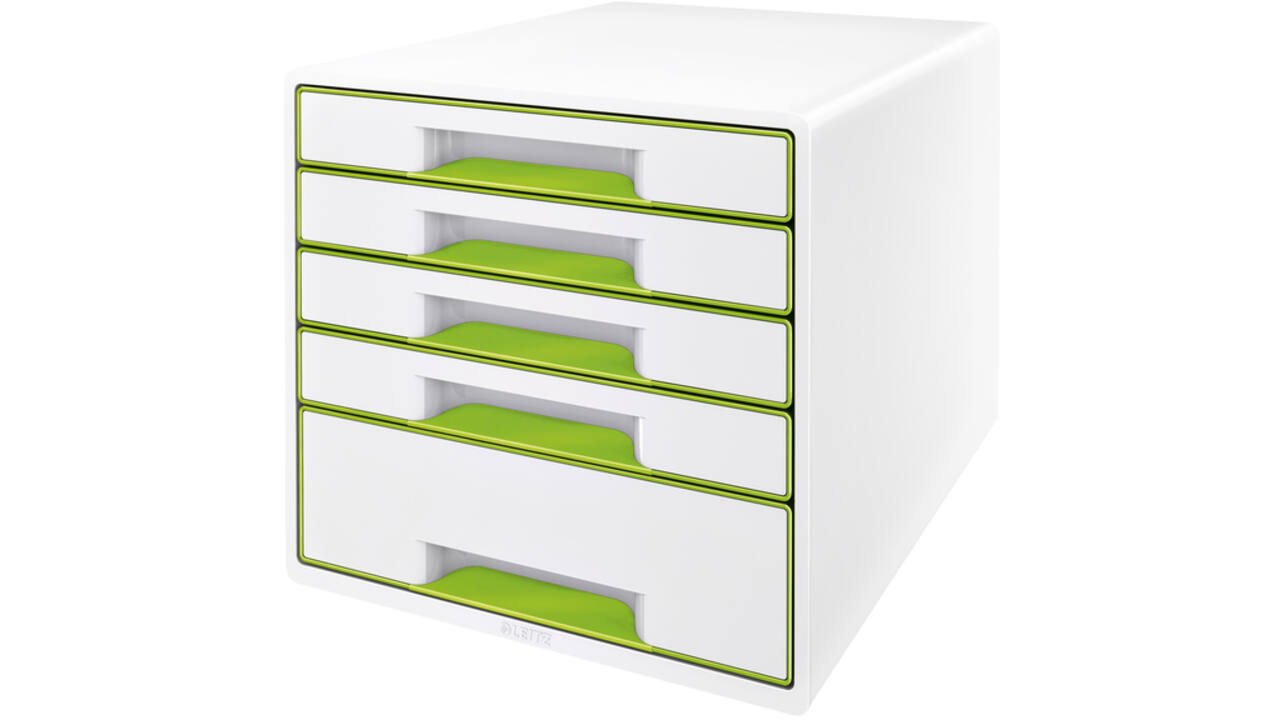 Ladenblok Leitz WOW Cube 5 laden wit/groen