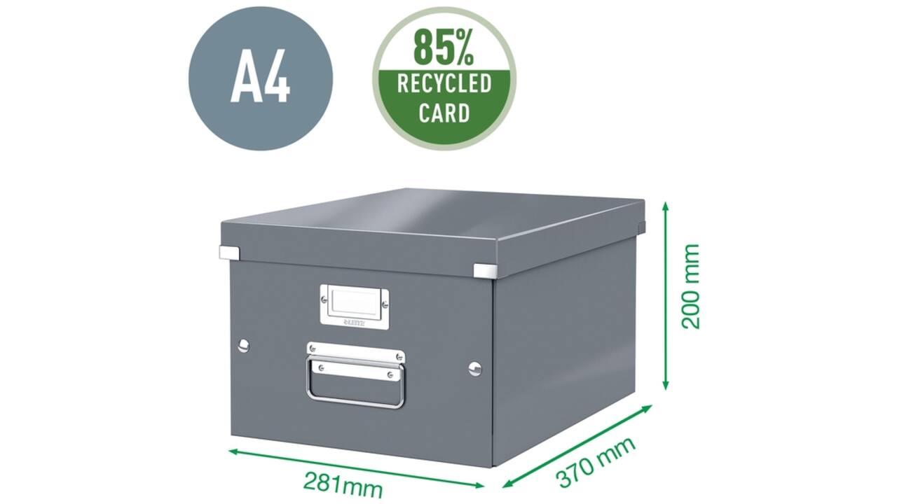 Opbergbox Leitz WOW Click & Store 281x200x370mm geel